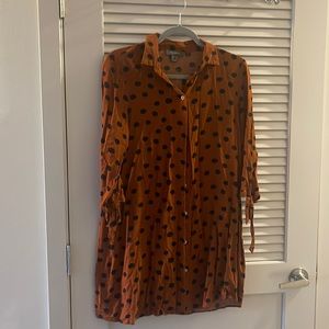 ⏩ Long Polka Dot Button Down